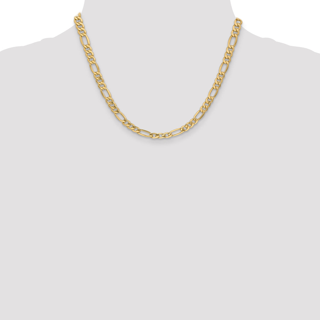 14k 6.25mm Semi-Solid Figaro Chain