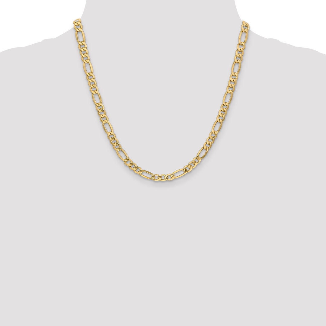14k 6.25mm Semi-Solid Figaro Chain