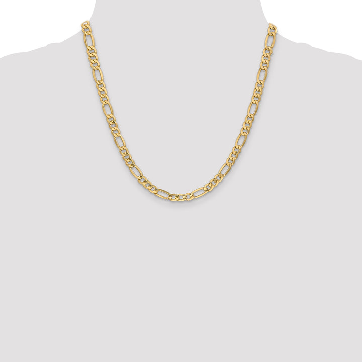 14k 6.25mm Semi-Solid Figaro Chain