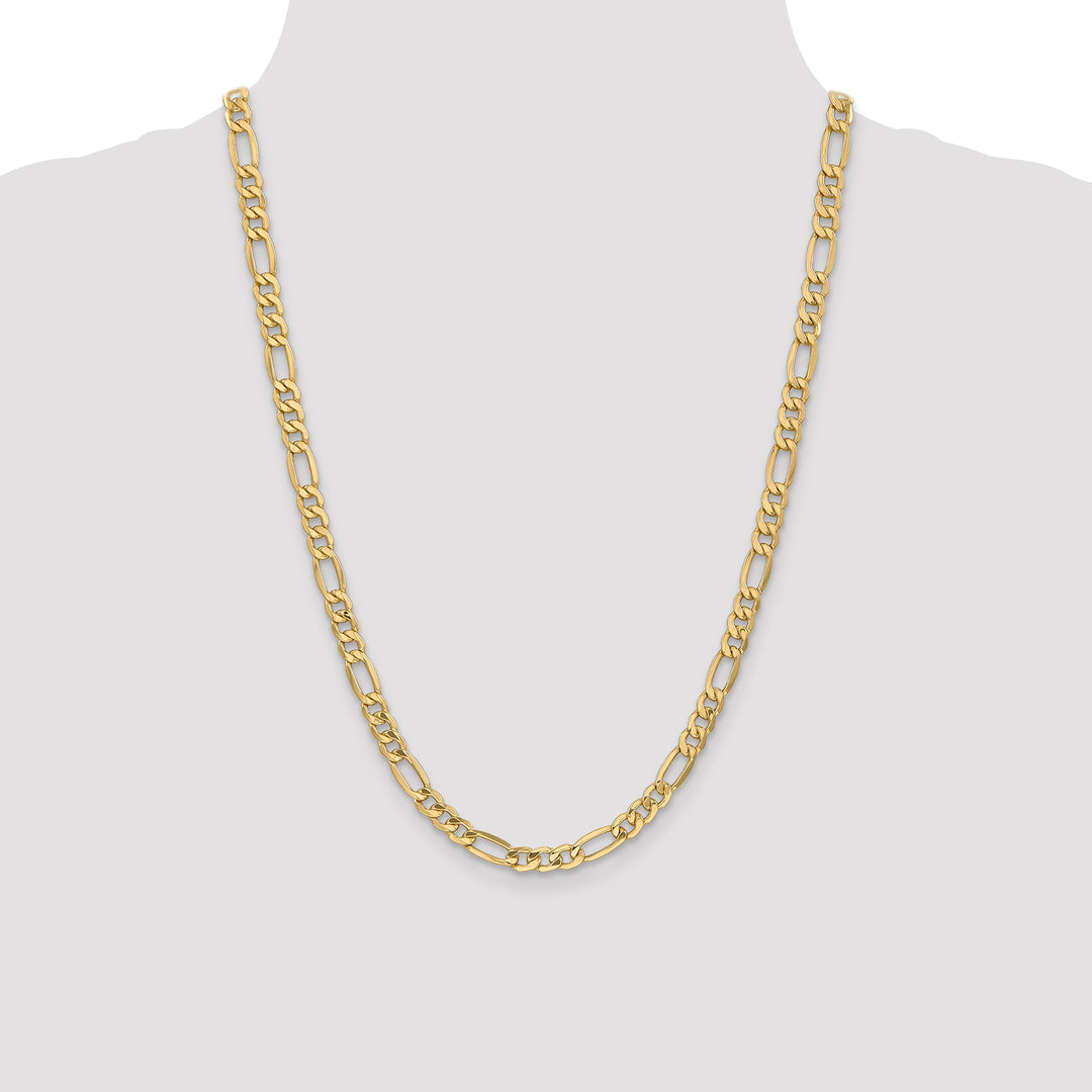 14k 6.25mm Semi-Solid Figaro Chain