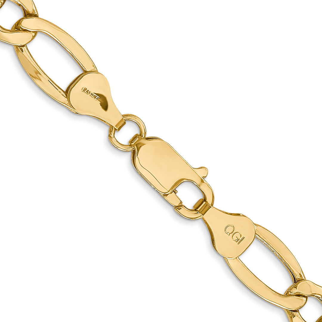 14k 7.3mm Semi-Solid Figaro Chain