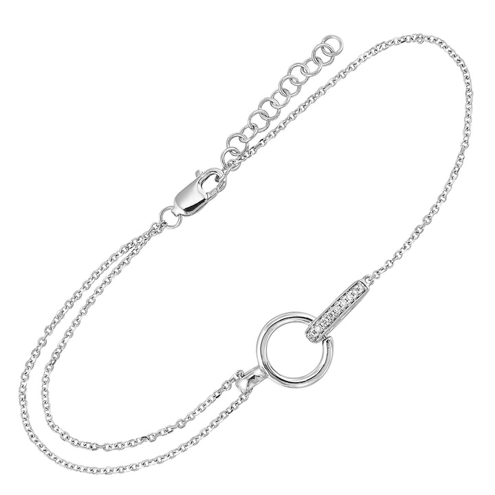 14Kt White Gold Diamond 1/20Ctw Bracelet