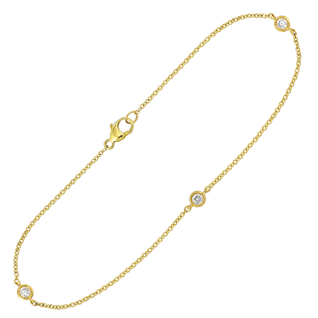 14Kt Yellow Gold Diamond 1/7Ctw Bracelet