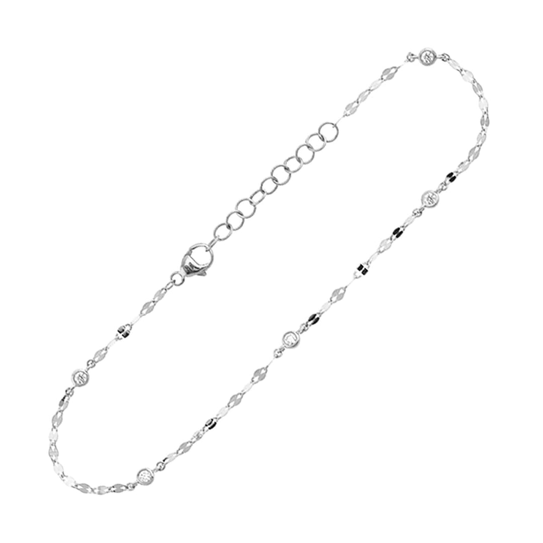 14Kt White Gold Diamond 1/10Ctw Bracelet