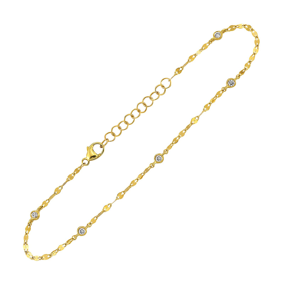 14Kt Yellow Gold Diamond 1/10Ctw Bracelet