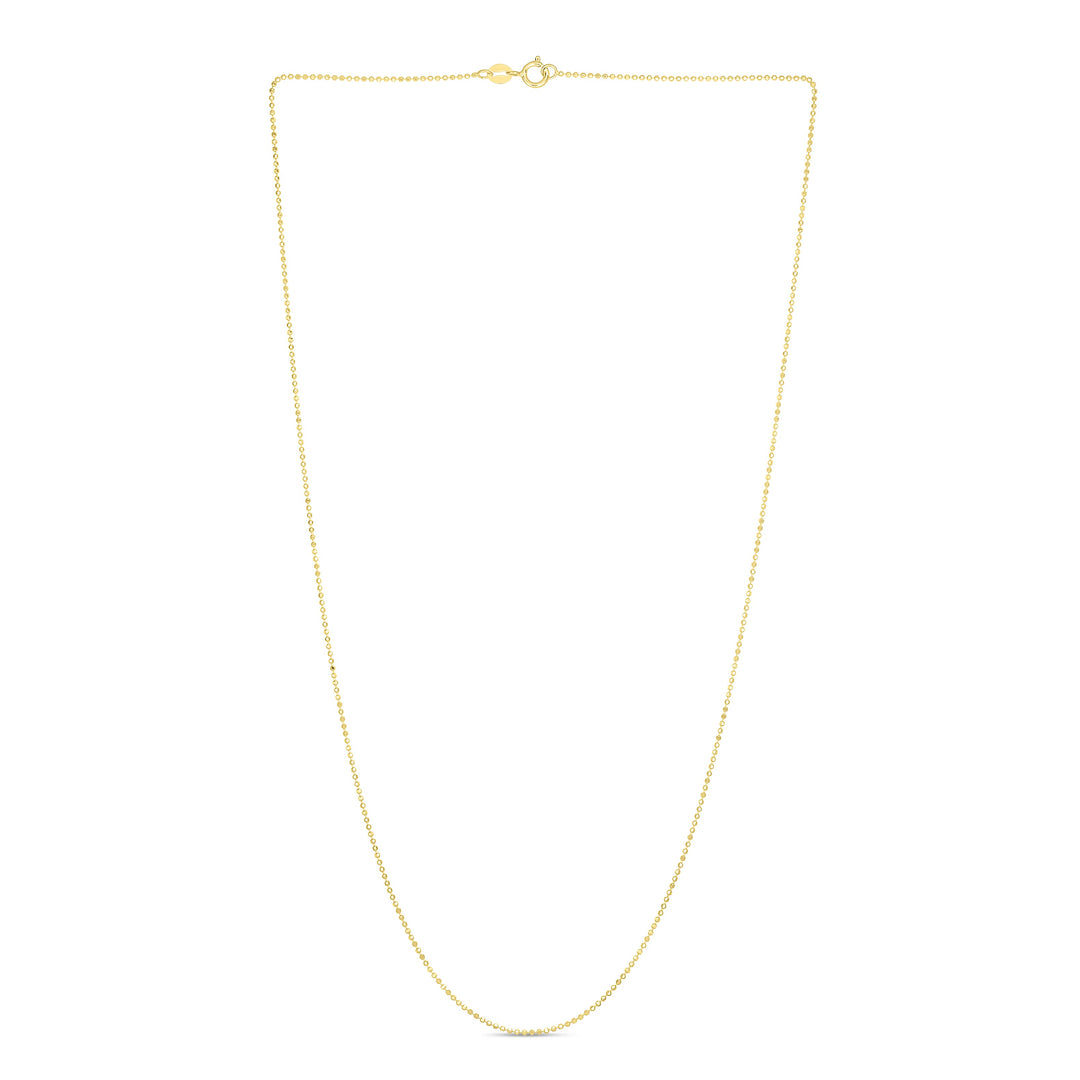 14K Gold 0.9mm Diamond Cut Bead Chain