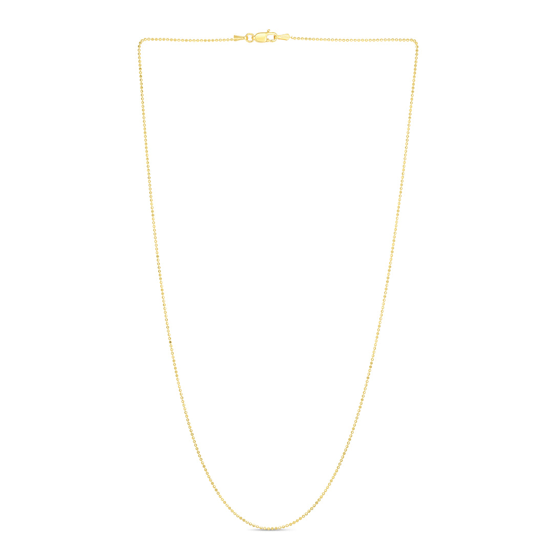 14K Gold 1.1mm Diamond Cut Bead Chain