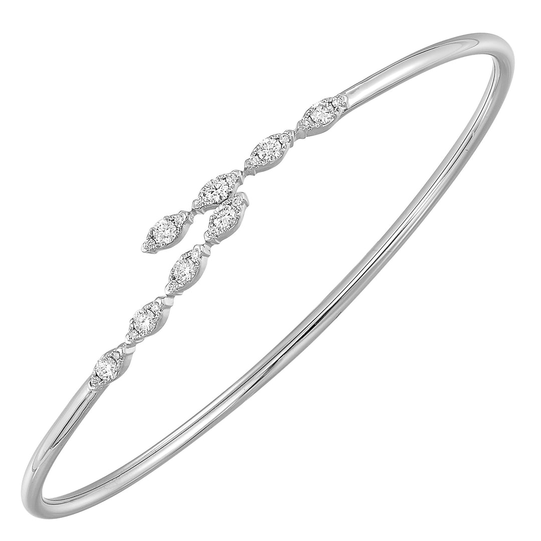 14Kt White Gold Diamond 1/3Ctw Bangle
