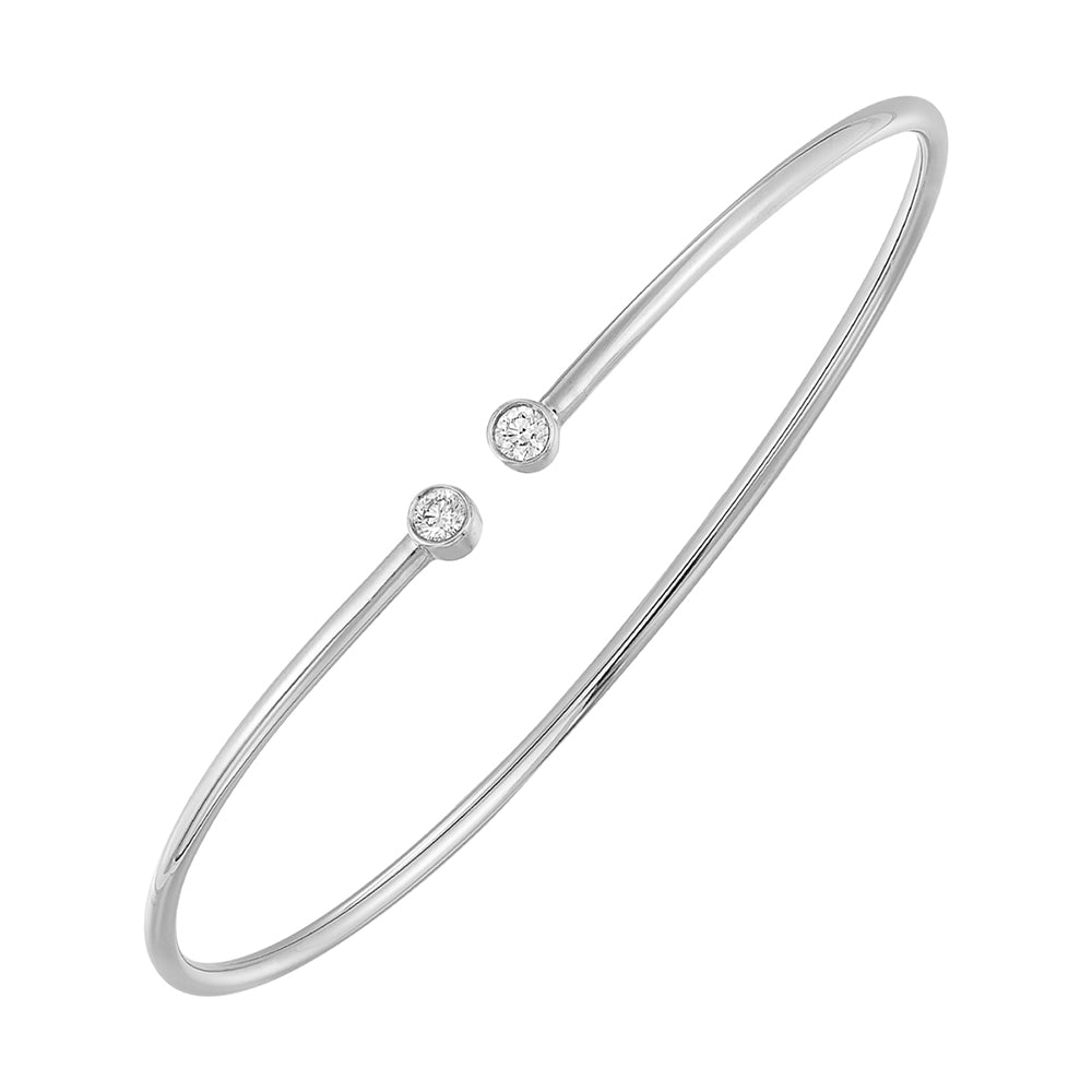 14Kt White Gold Diamond 1/5Ctw Bangle