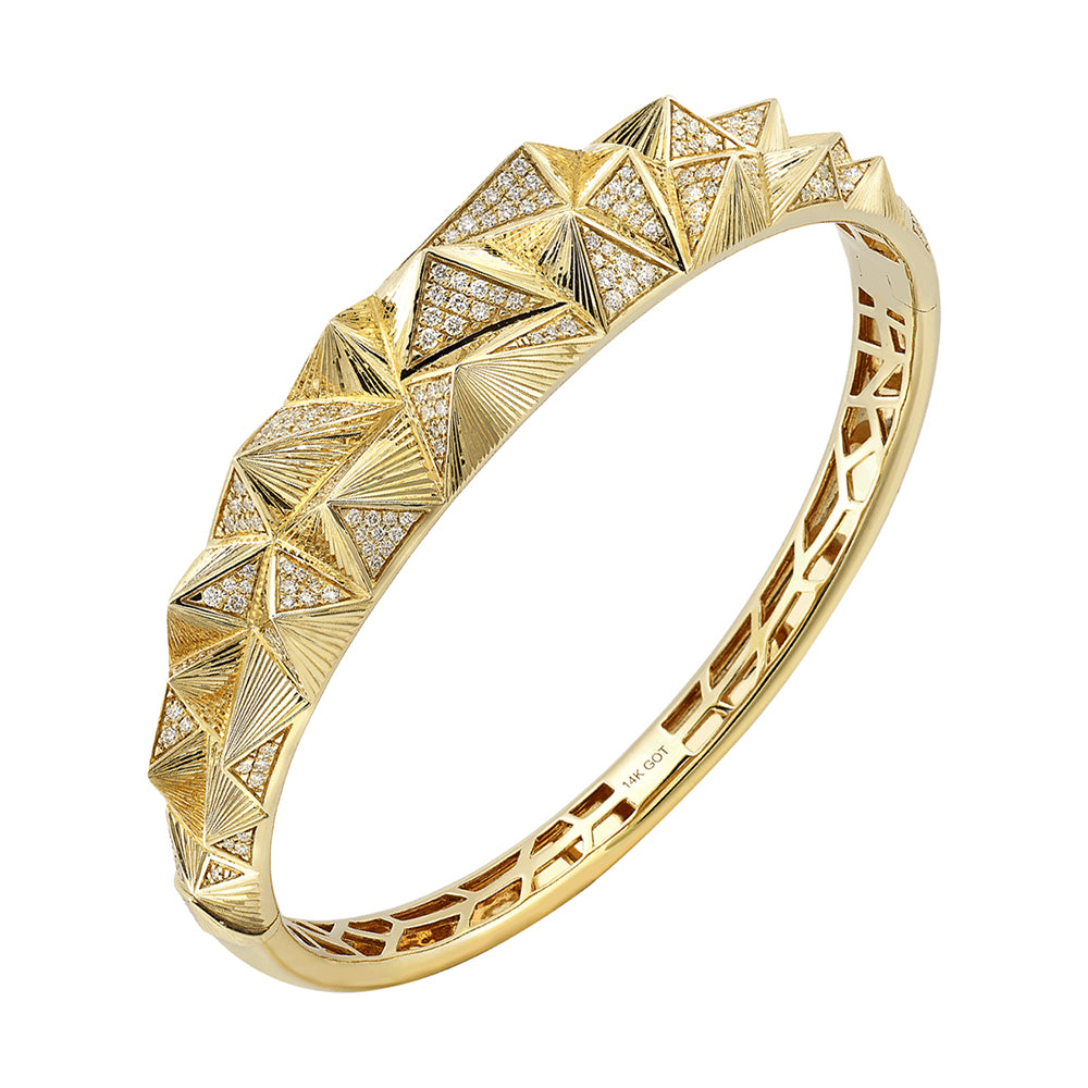 14Kt Yellow Gold Diamond 1 1/4Ctw Bangle