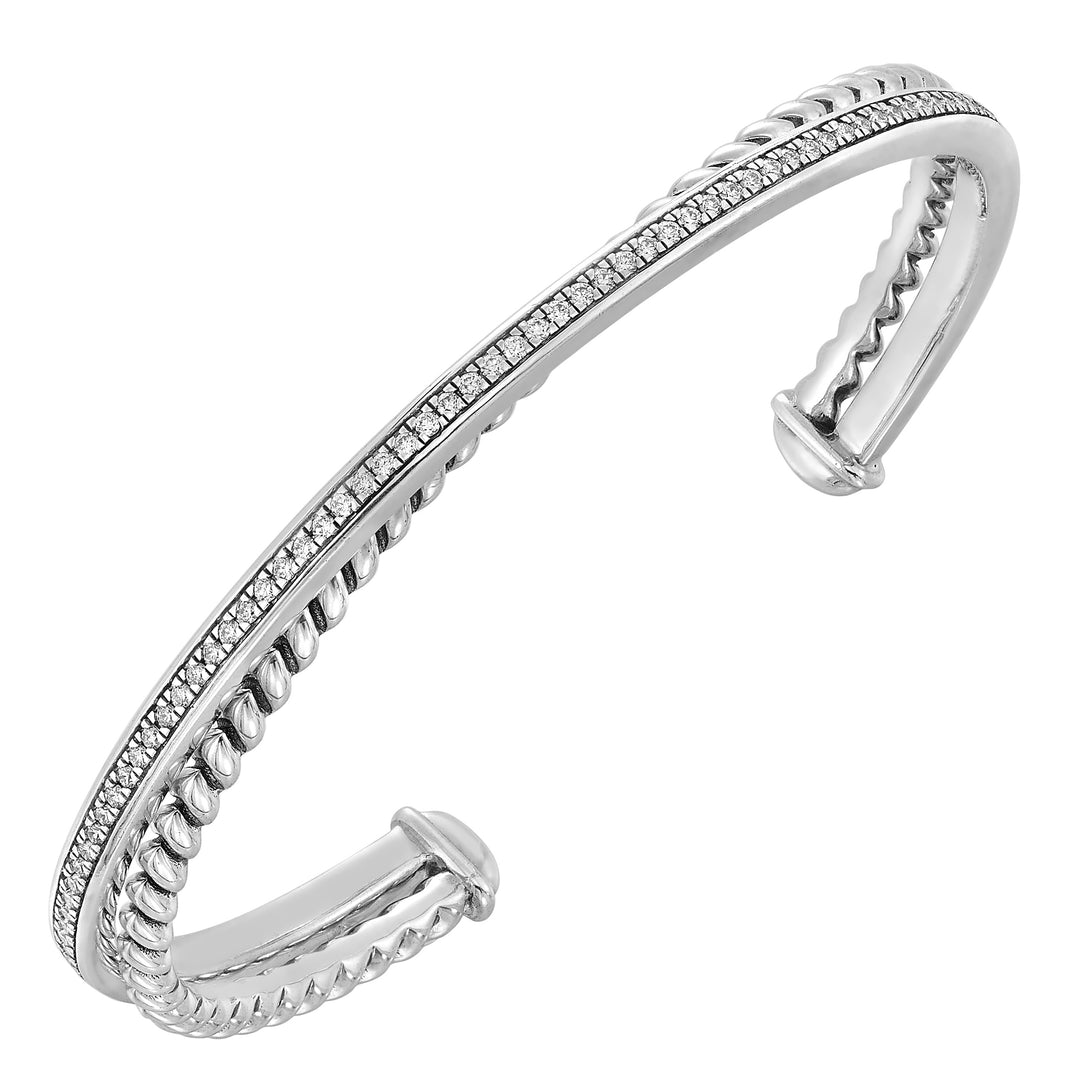 Silver Diamond 1/2Ctw Bangle