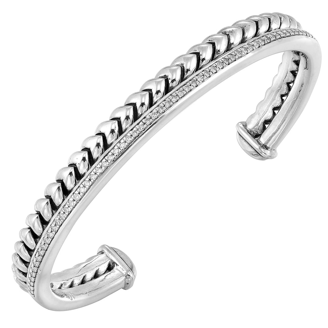 Silver Diamond 1/2Ctw Bangle