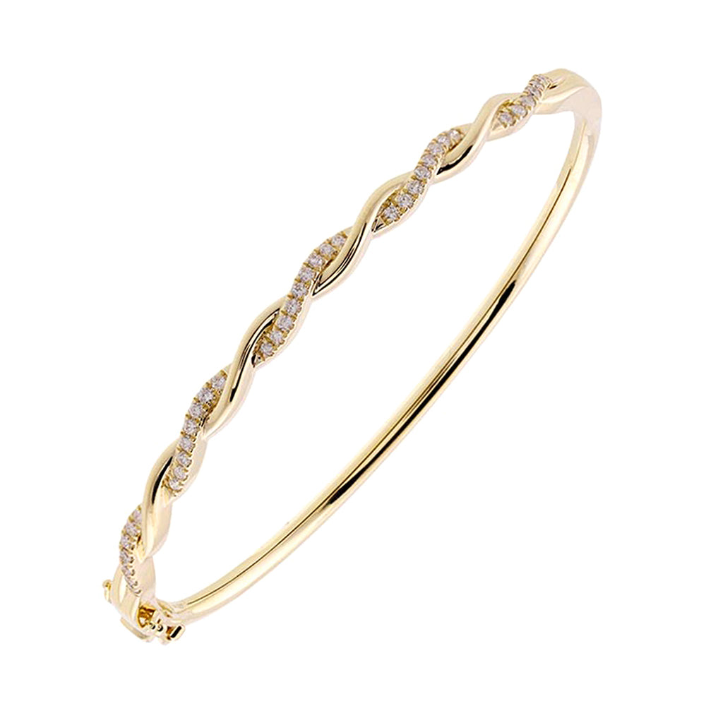 14Kt Yellow Gold Diamond 1/3Ctw Bangle