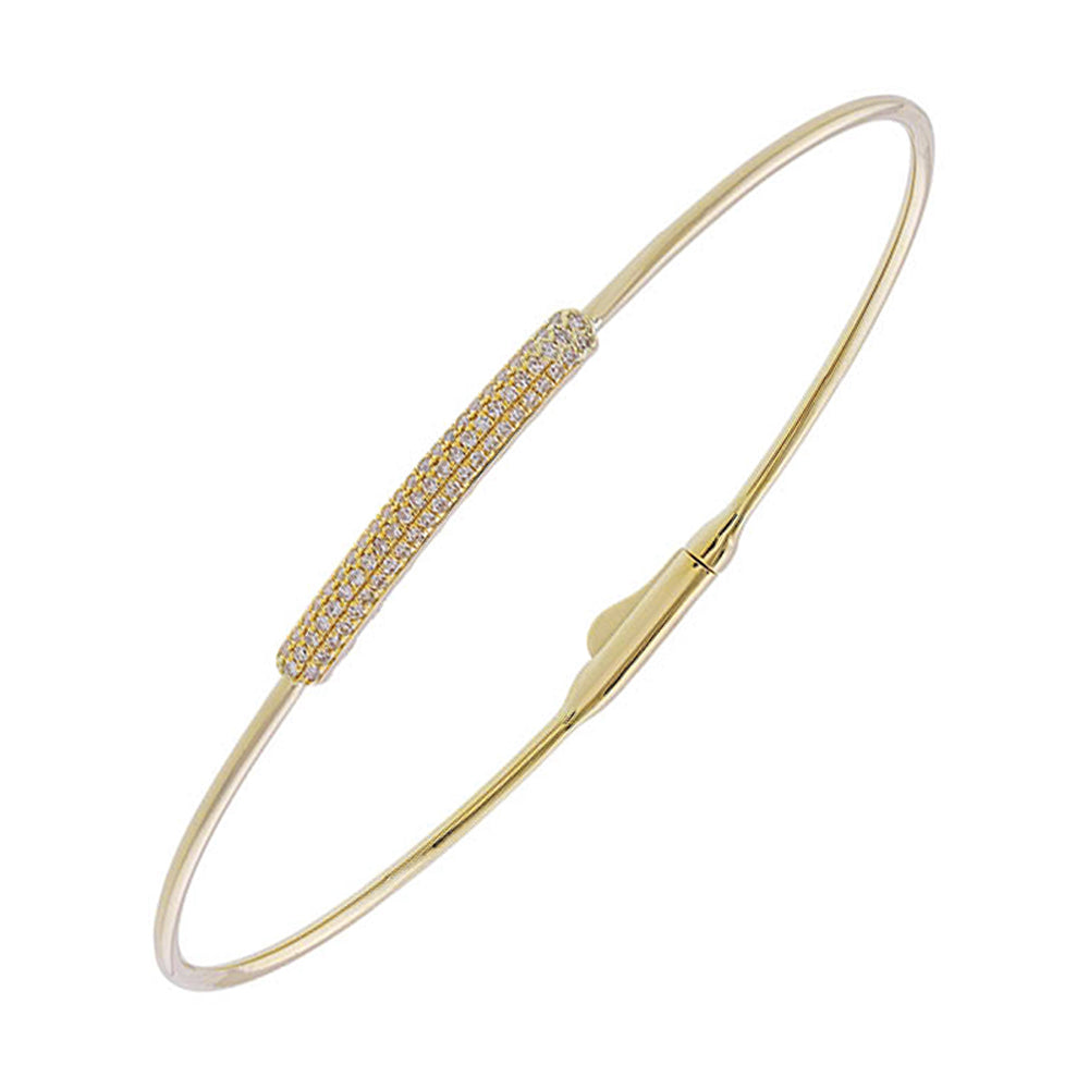 14Kt Yellow Gold Diamond 1/4Ctw Bangle