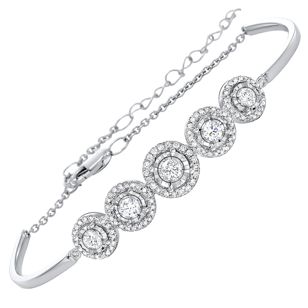 14Kt White Gold Diamond 3/4Ctw Bangle