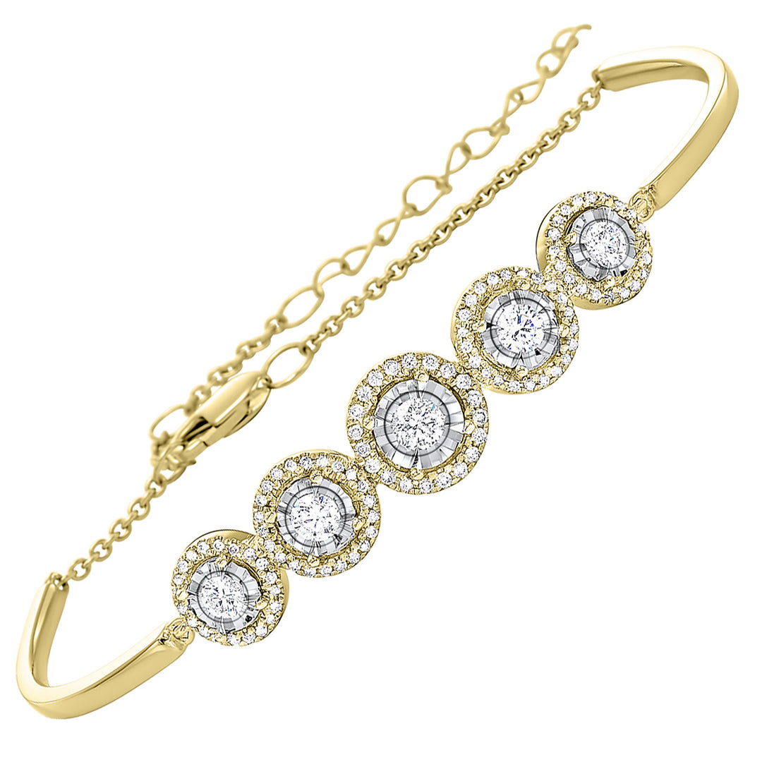 14Kt Yellow Gold Diamond 3/4Ctw Bangle