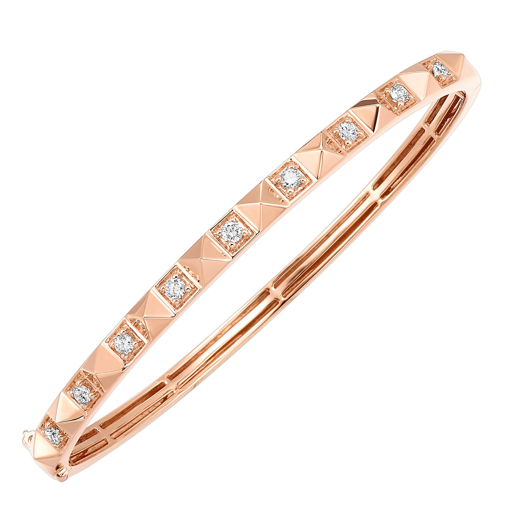 14Kt Rose Gold Diamond 3/8Ctw Bangle