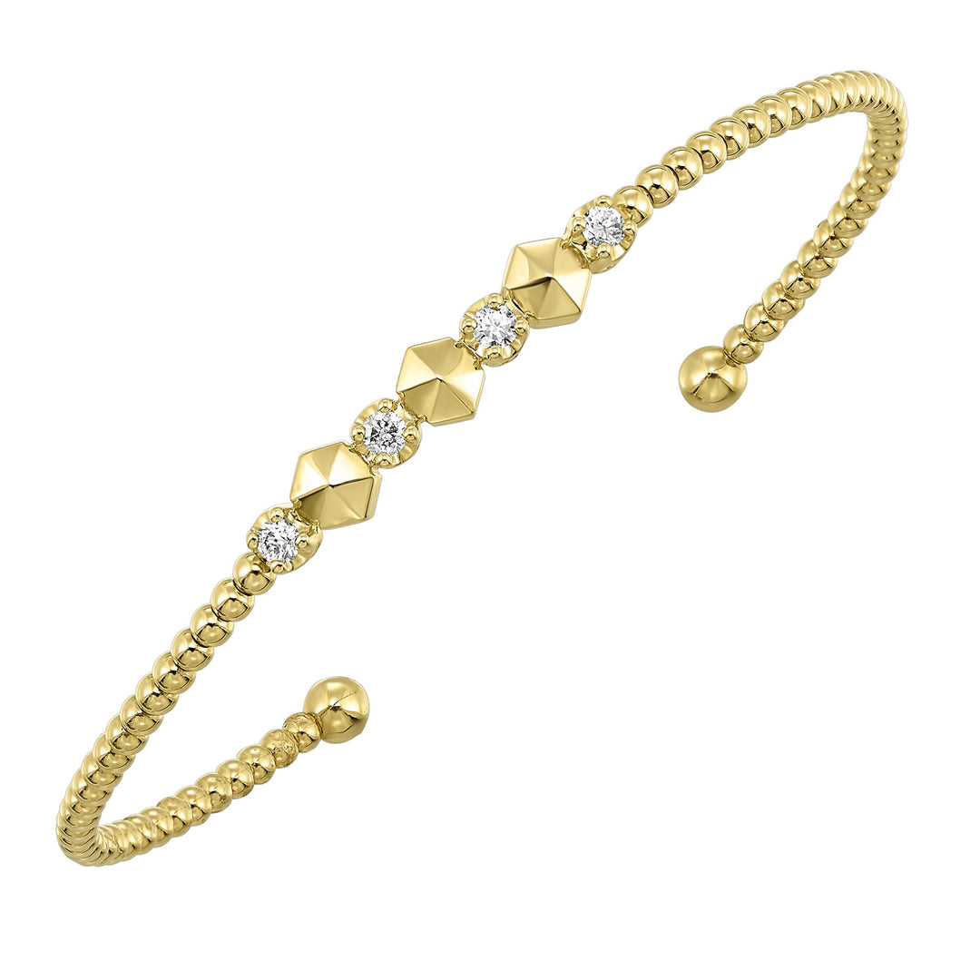 14Kt Yellow Gold Diamond 1/5Ctw Bangle