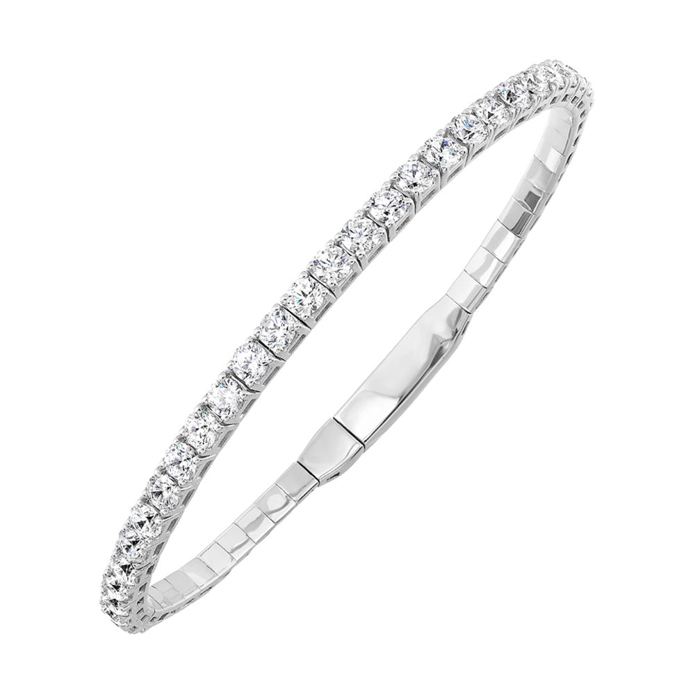 14Kt White Gold Diamond 5Ctw Bangle