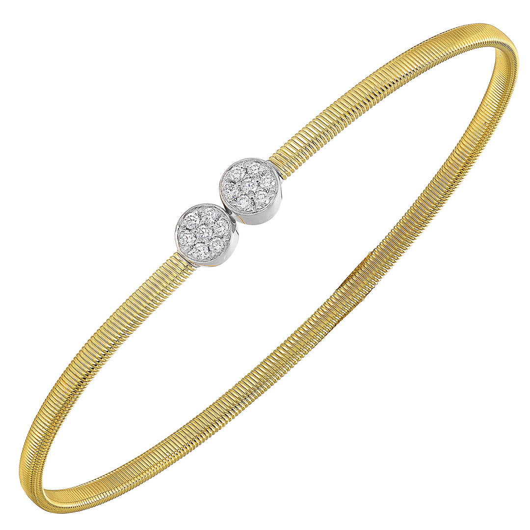 14Kt White Yellow Gold Diamond 1/6Ctw Bangle