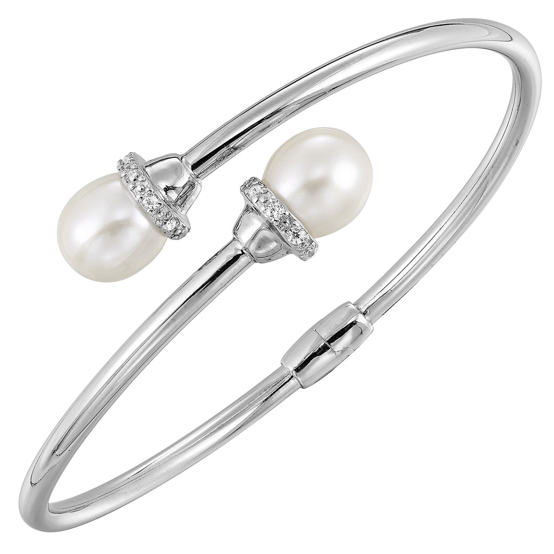 Silver Pearl Bangle