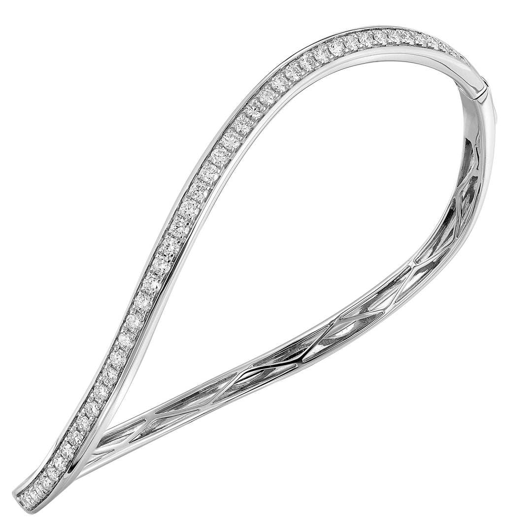 14Kt White Gold Diamond 1Ctw Bangle