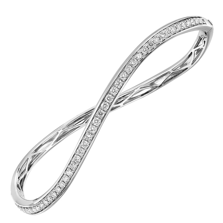 14Kt White Gold Diamond 1Ctw Bangle