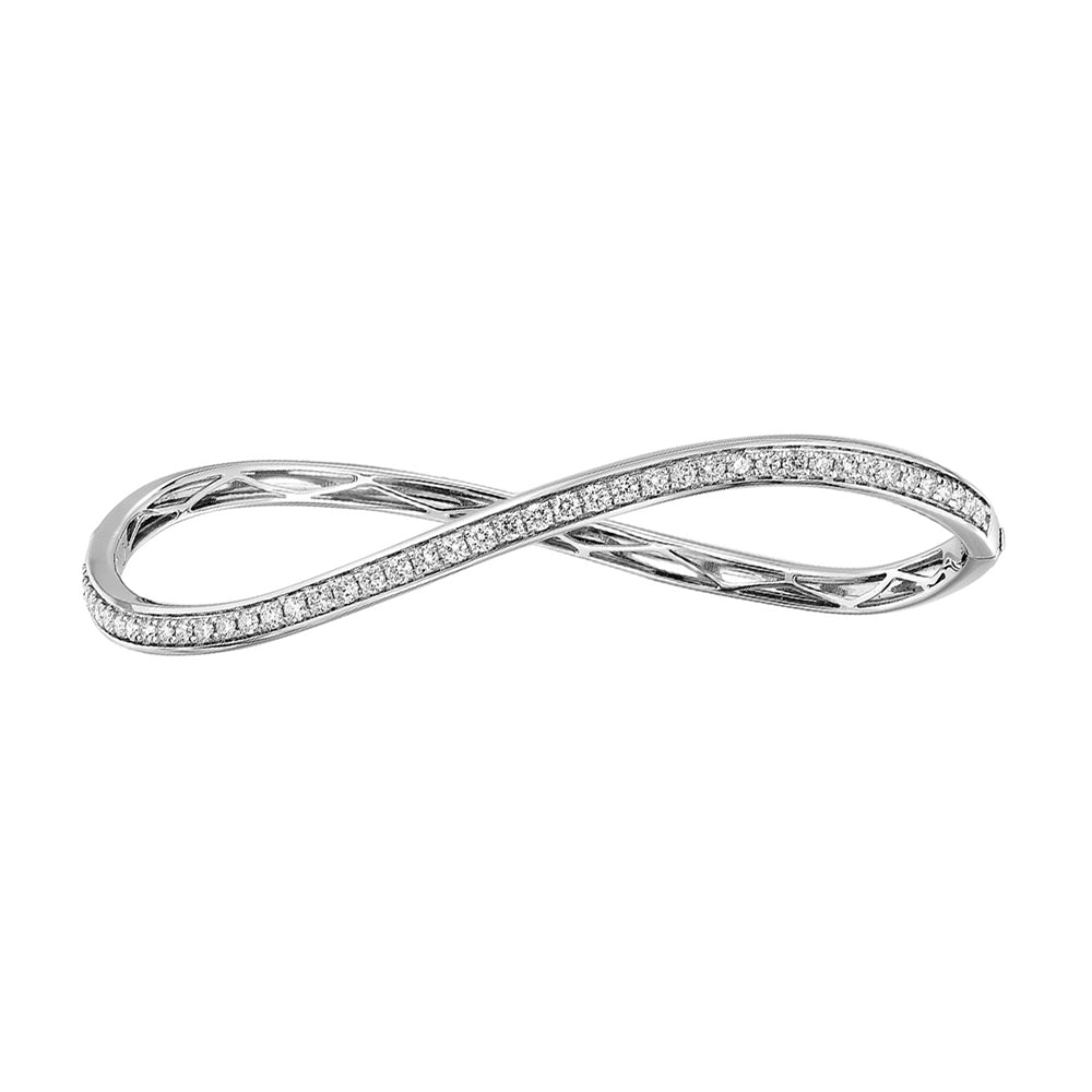 14Kt White Gold Diamond 3/4Ctw Bangle