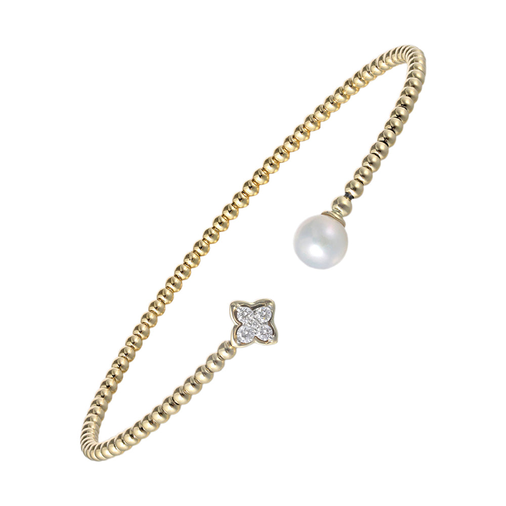 14Kt Yellow Gold Diamond 1/10Ctw Bangle