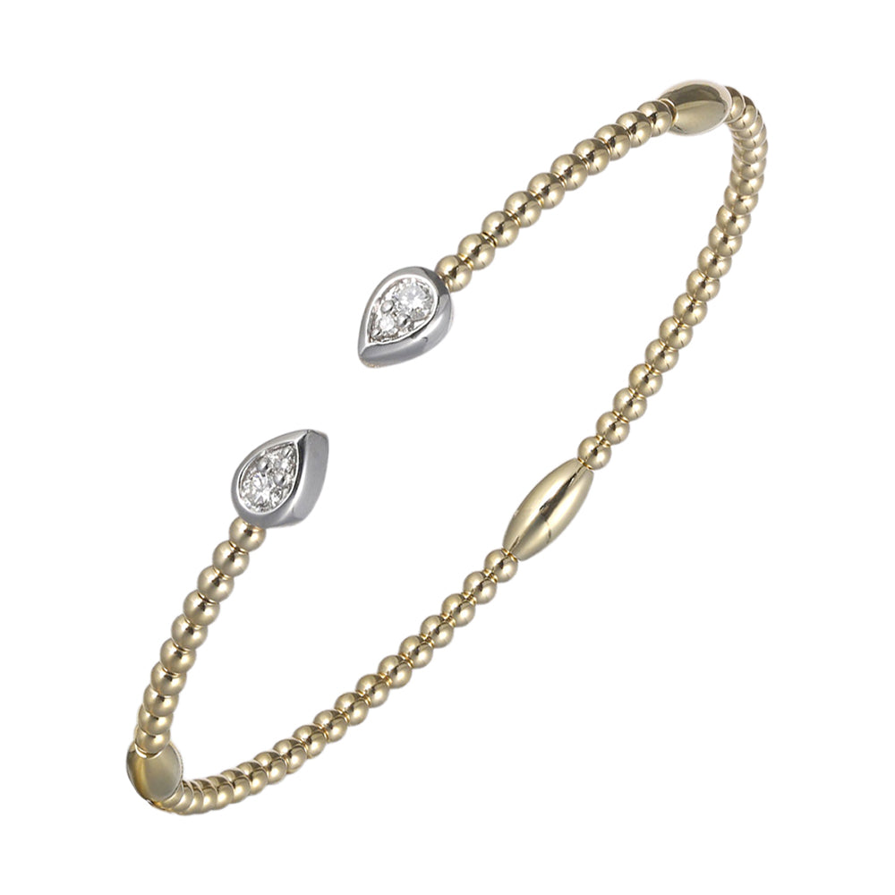 14Kt White Yellow Gold Diamond 1/5Ctw Bangle