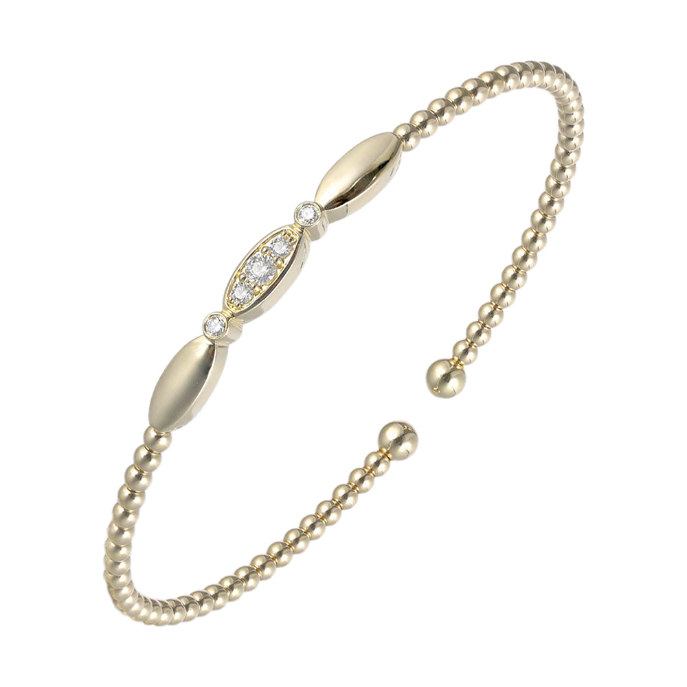14Kt Yellow Gold Diamond 1/6Ctw Bangle