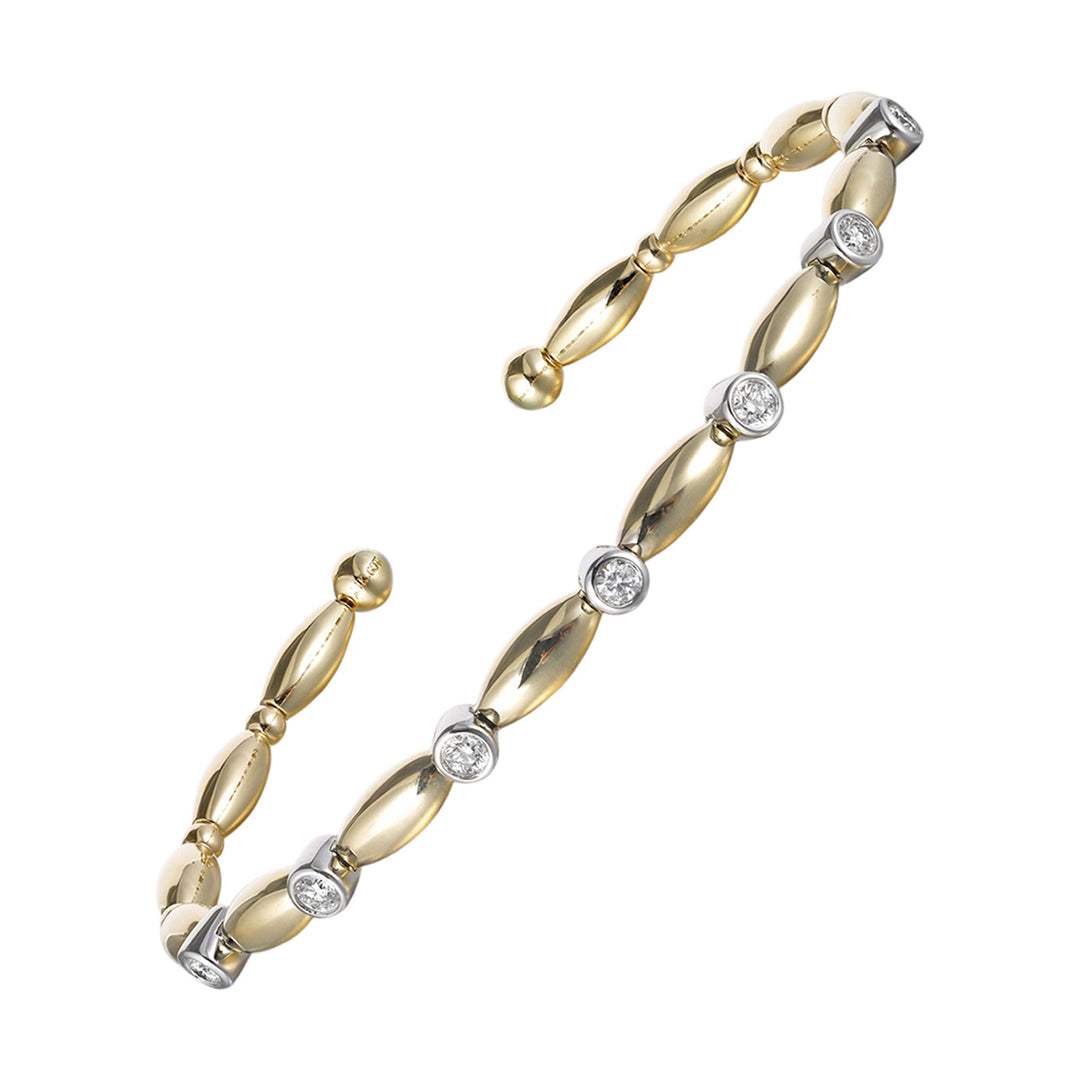 14Kt White Yellow Gold Diamond 1/3Ctw Bangle