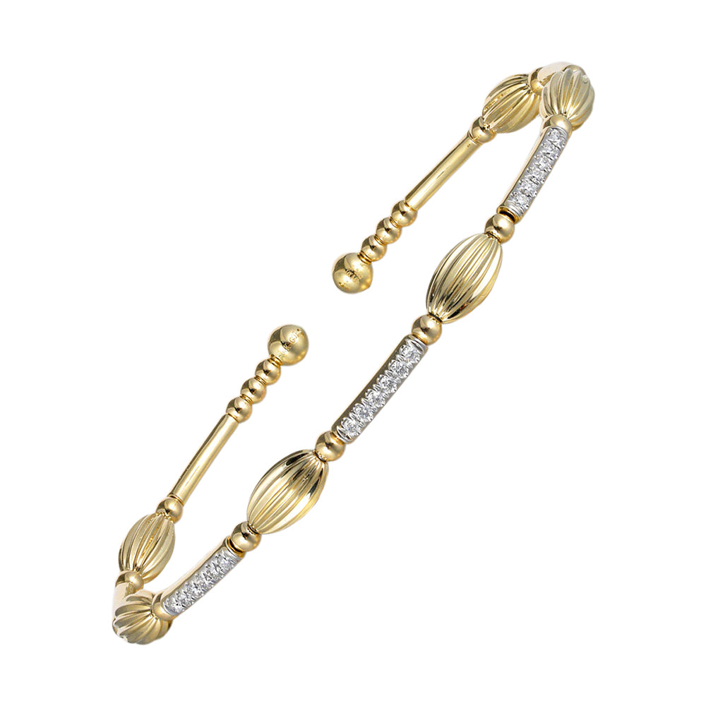 14Kt Yellow Gold Diamond 1/7Ctw Bangle