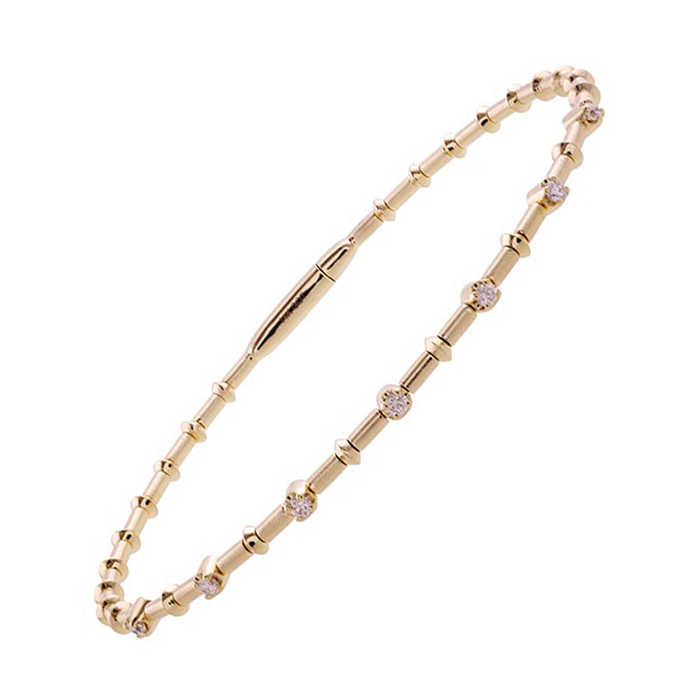14Kt White Yellow Gold Diamond 1/5Ctw Bangle