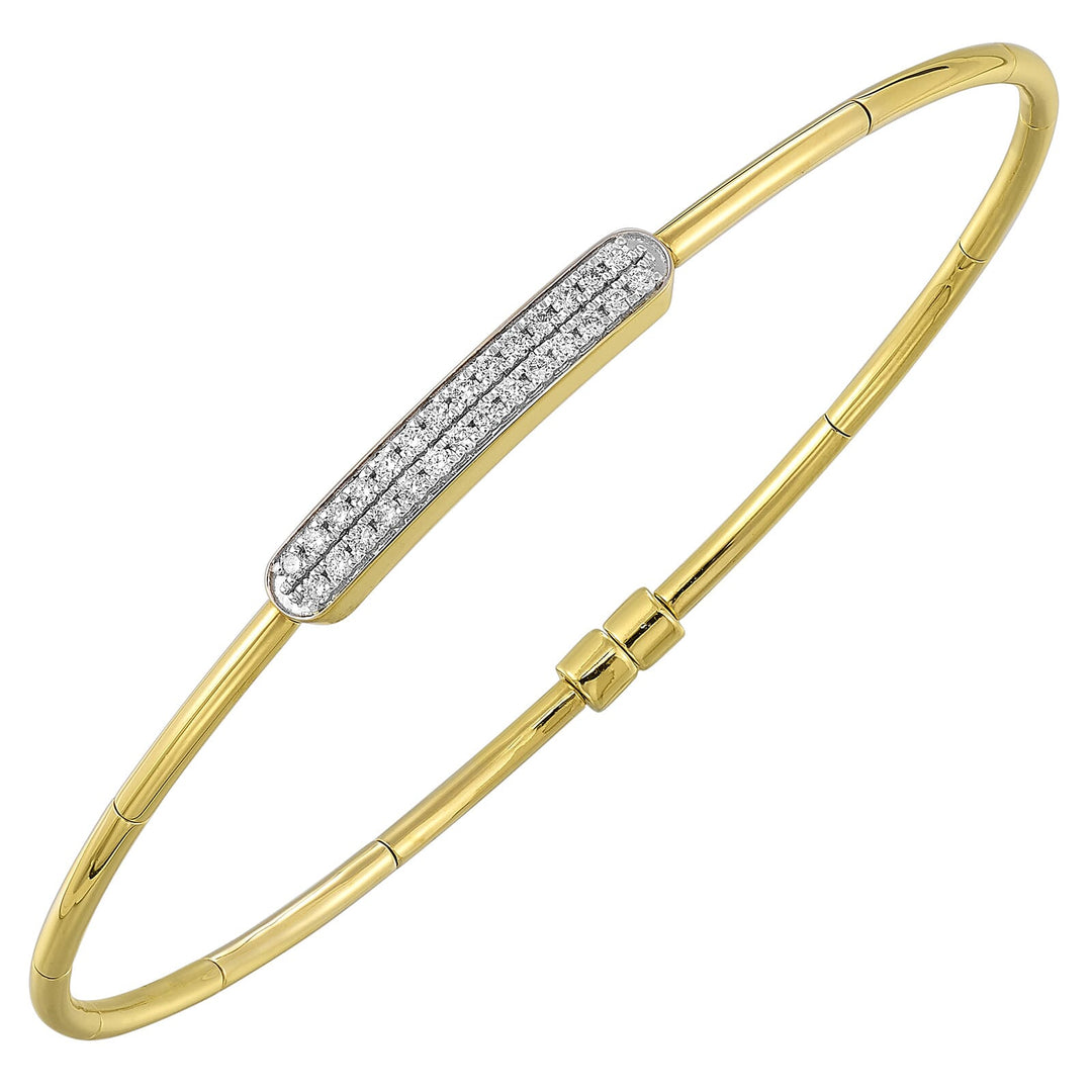 14Kt Yellow Gold Diamond 1/4Ctw Bangle
