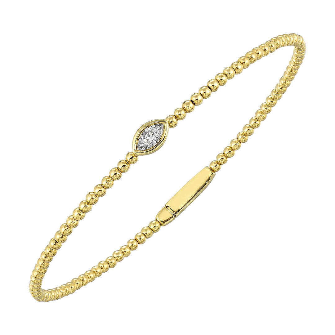 14Kt Yellow Gold Diamond 1/5Ctw Bangle