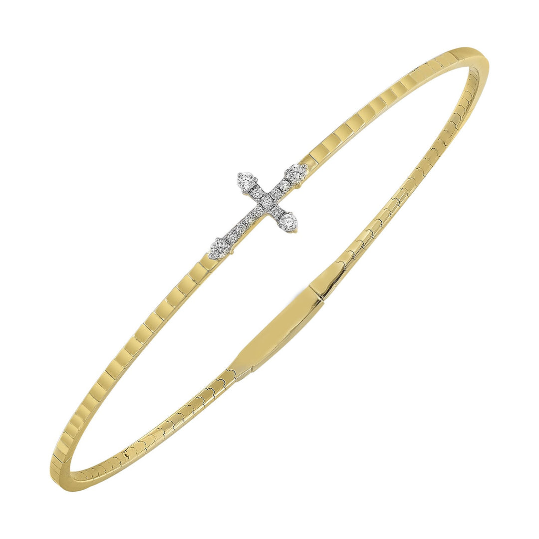 14Kt Yellow Gold Diamond 1/7Ctw Bangle