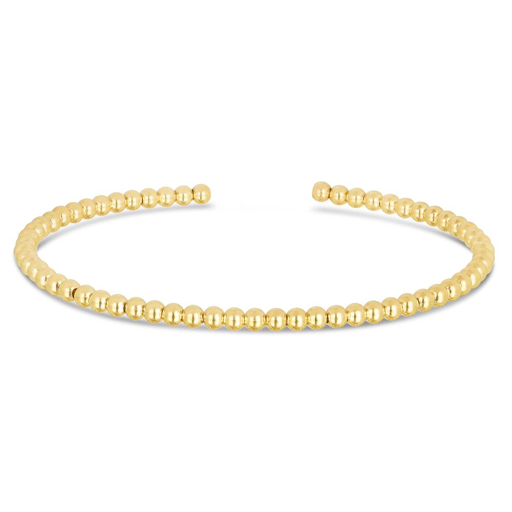 14K Gold 3mm Bead Cuff