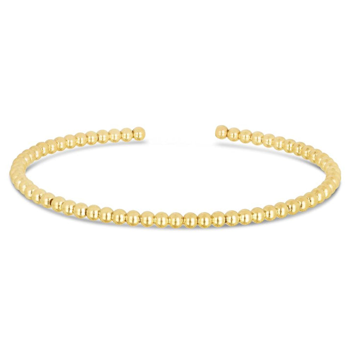 14K Gold 3mm Bead Cuff