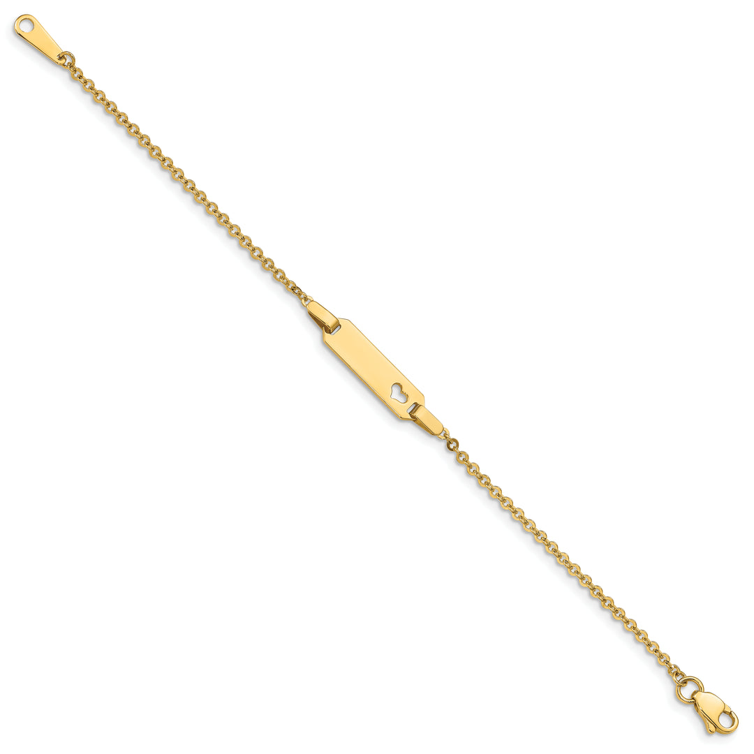 14K Childrens Heart ID Bracelet
