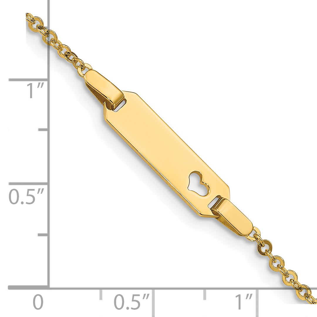 14K Childrens Heart ID Bracelet