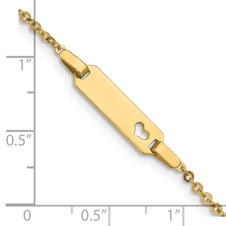 14K Childrens Heart ID Bracelet