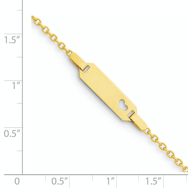 14K Childrens Heart ID Bracelet