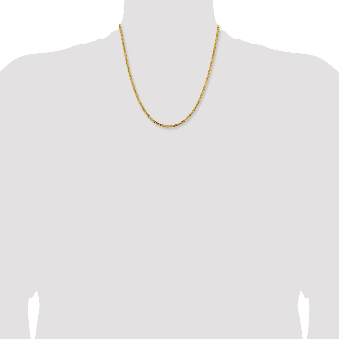 14k 2.5mm Byzantine Chain