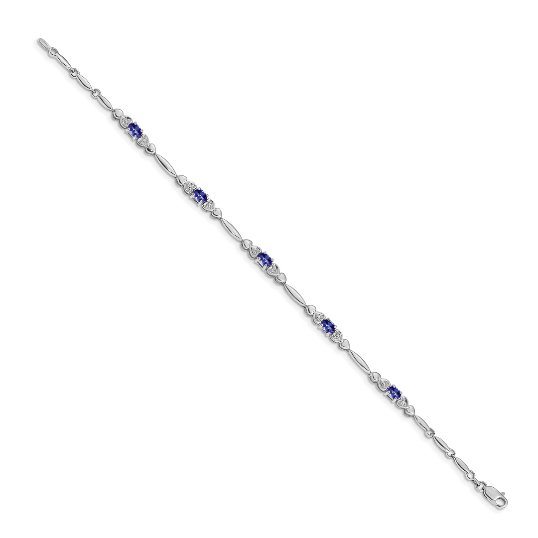 14k White Gold Diamond and Tanzanite Bracelet