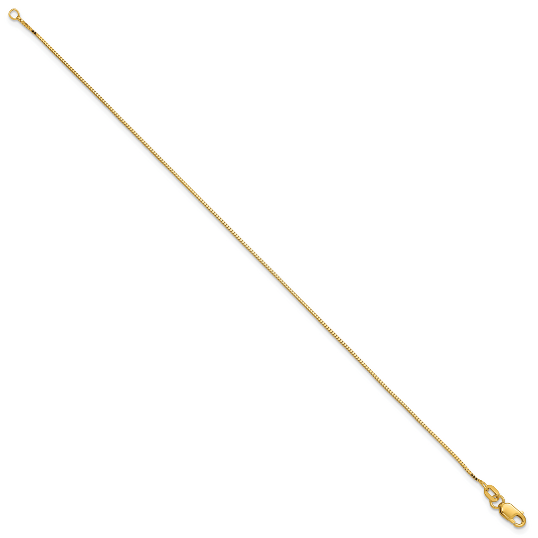 14k .90mm Box Chain Anklet