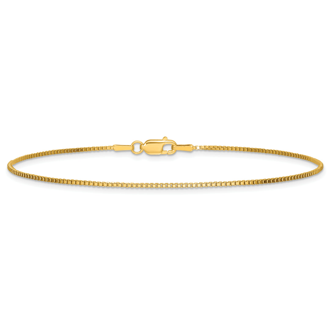 14k 1.05mm Box Chain Anklet