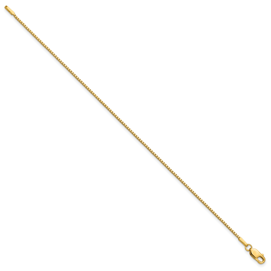 14k 1.1mm Box Chain Anklet
