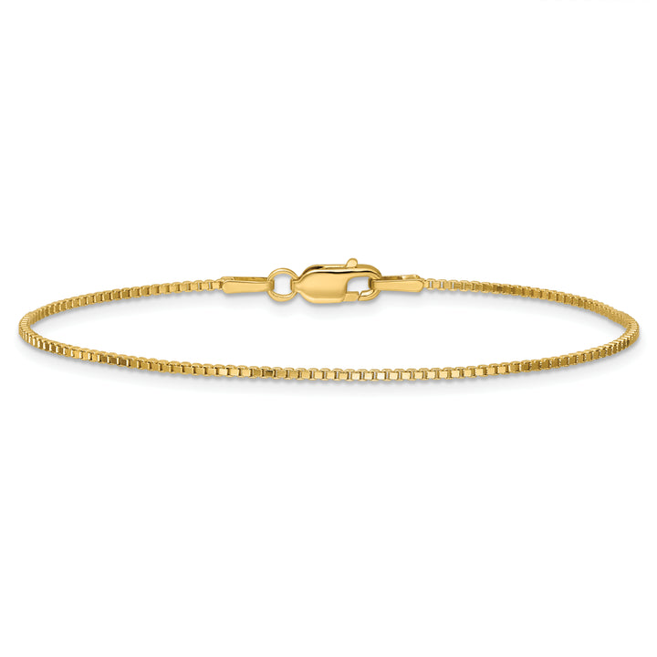 14k 1.1mm Box Chain Anklet