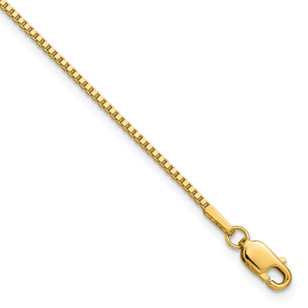 14k 1.3mm Box Chain Anklet
